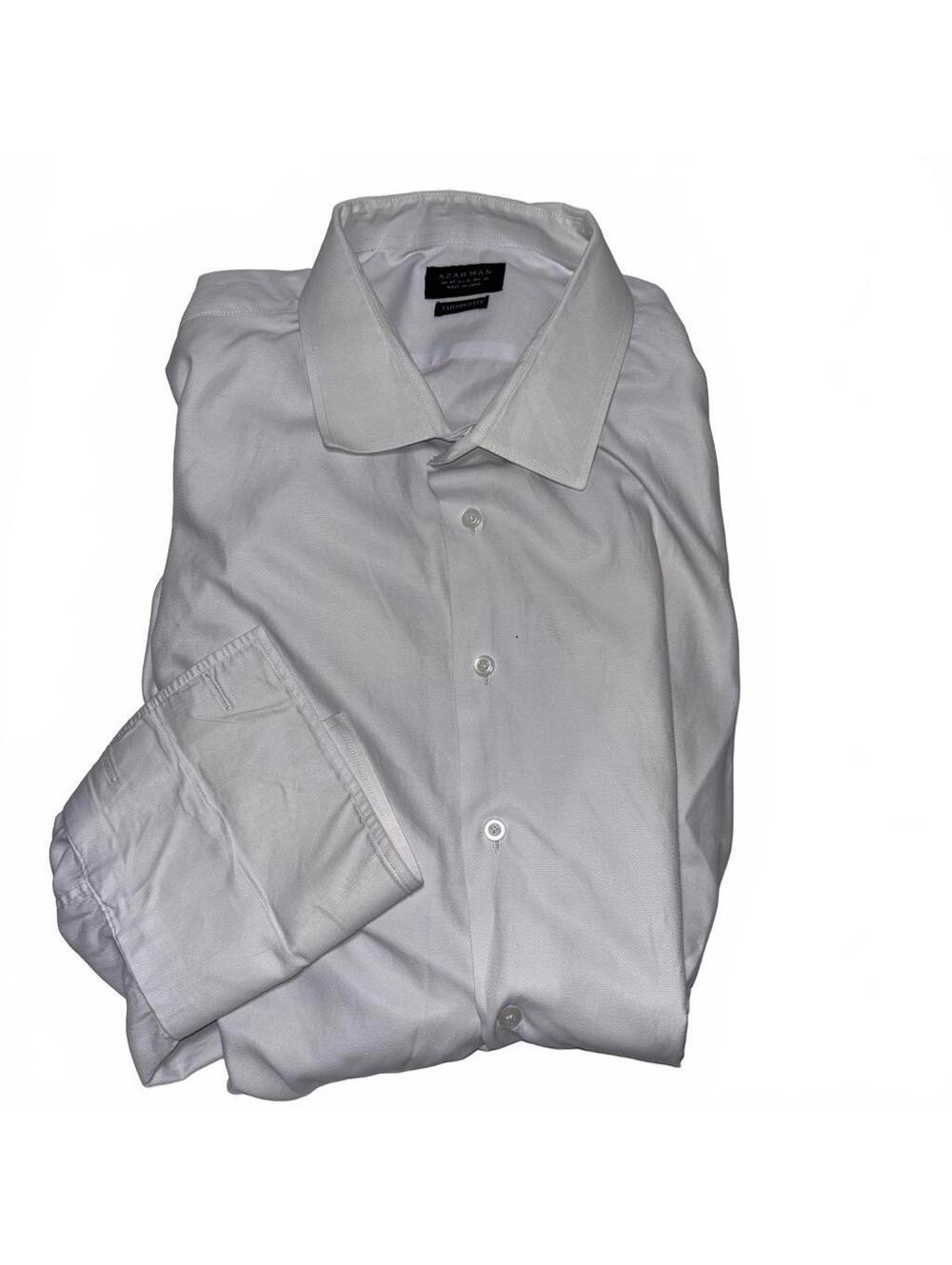 Azarman White Tailored Fit Dress Shirt Size 19 / 46